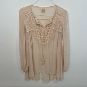 Sundance Flowy & Sheer Cream Top XS